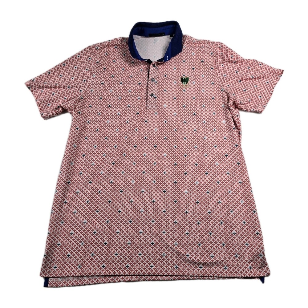 Greyson Golf Polo Pine Valley Birds Bees Aztec Print Men's Size XL